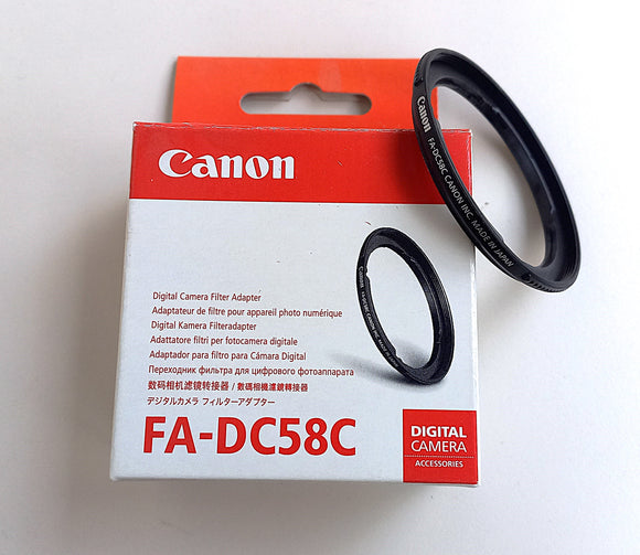CANON FA-DC58C ANELLO ADATTATORE ORIGINALE FILTRI X POWERSHOT G1X CONSENTE L'UTILIZZO DI FILTRI  58mm NUOVO