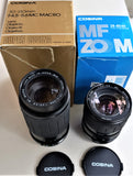 COSINA KIT 2 ZOOM :  MF  MC 28-80 F.3,5-5,6 MACRO 1:4 + MC 70-210 F.4,5-5,6 MACRO 1:4-6  NUOVO