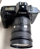 CANON EOS 650 REFLEX ANALOGICA AUTOFOCUS MOTORIZZATA TTL AF PROGRAM AUTO MANUAL FLASH NON INTEGRATO USATO KIT OB, SIGMA AF 28-70mm F.2,8 OTTIMO STATO