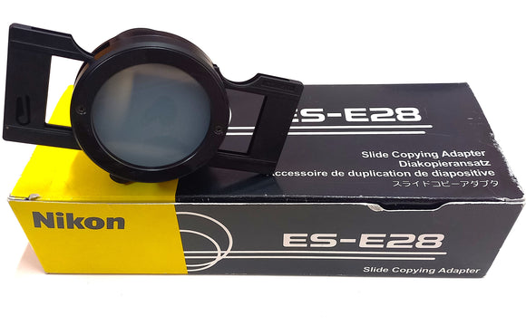 NIKON ES-E28 SLIDE COPYING ADAPTER DISPOSITIVO DUPLICATORE DIAPO 35mm  X COOLPIX 990-4300-4500-5400-5000 IMBALLO USATO COME NUOVO