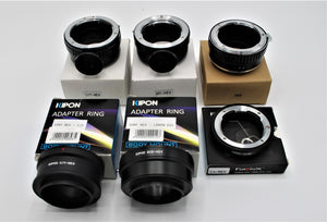 ANELLI ADATTATORI X SONY ALPHA NEX MIRRORLESS x Utilizzo OB. CANON EOS - MINOLTA MD - NIKON F- VITE 42X1 - T2 42X0,75mm