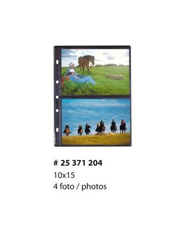 SVAR FOGLI PORTAFOTO/NEGATIVI  SERIE HARMONY  17X23 MULTIFORI X FORMATO QUADERNO  FOTEX NERO  10 fogli