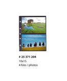 SVAR FOGLI PORTAFOTO/NEGATIVI  SERIE HARMONY  17X23 MULTIFORI X FORMATO QUADERNO  FOTEX NERO  10 fogli