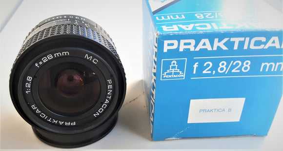 PENTACON MC OB PRAKTICAR B 28mm F 2,8  NUOVO OFFERTA con IMBALLO X PRAKTICA B100-B200-BC1-BX20