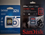 SANDISK ULTRA-LEXAR : SCHEDE MEMORIA SD HC 32GB 100X 15MB/s Classe 4 NUOVE  DISPONIBILI : N.6 SANDISK Ultra  N.2 LEXAR