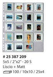 SVAR FOGLI PORTANEGATIVI 135-120 - PORTADIAPO 5X5 - 6X6-7-9  - CONFEZIONE 10 FOGLI  FOTEX CLEAR ed OPALINE GLASS