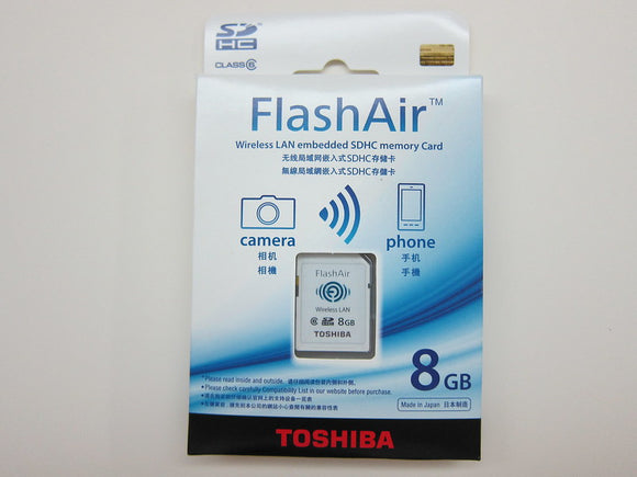TOSHIBA FLASH AIR SD HC  8GB C6  WIRELESS DATA TRANSFER