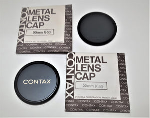 CONTAX METAL LENS CAP K-53  55mm ORIGINALI NERI a VITE NUOVI