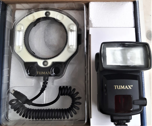 TUMAX  DMF880 +DMR Digital Macro Flash CAN EOS KIT  FLASH ELETTRONICO + ANULARE MACRO COMPATIBILE E TTL con Anello 72mm Incluso