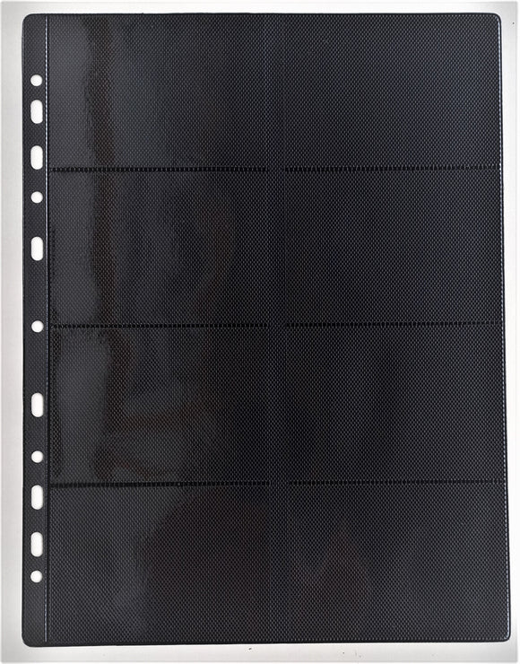 ZEP FOGLI PORTAFOTO 7x10-16F -10x10-12F- 10x30-4F  x Cartelle Fottex Cristal NERO Formato Buste 235x315mm Multifori Conf. 50 Fogli