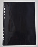ZEP FOGLI PORTAFOTO 7x10-16F -10x10-12F- 10x30-4F  x Cartelle Fottex Cristal NERO Formato Buste 235x315mm Multifori Conf. 50 Fogli